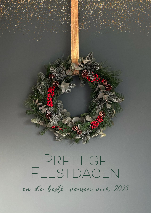 Kerstkaart zakelijk klassieke kerstkrans - Zakelijke kerstkaarten Zakelijke kerstkaarten - Kerstkaart zakelijk klassieke kerstkrans