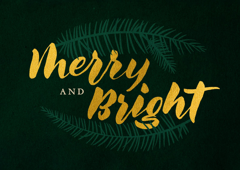 Zakelijke kerstkaarten - Kerstkaart zakelijk 'Merry and bright'