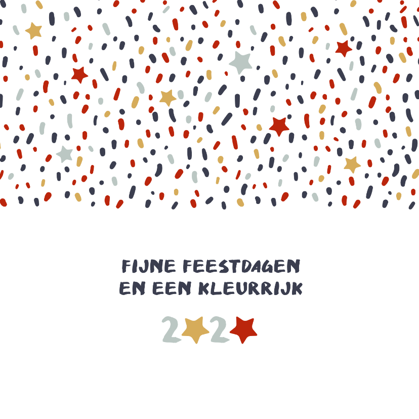 Kerstkaart zakelijk met kleurrijke stippen en sterren - Zakelijke kerstkaarten Zakelijke kerstkaarten - Kerstkaart zakelijk met kleurrijke stippen en sterren