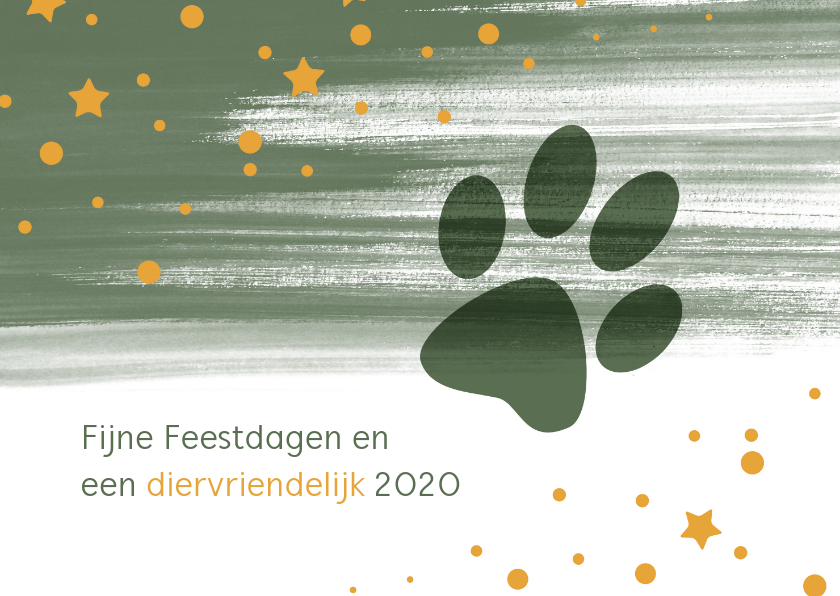 Kerstkaart zakelijk met pootafdruk van huisdier - Zakelijke kerstkaarten Zakelijke kerstkaarten - Kerstkaart zakelijk met pootafdruk van huisdier