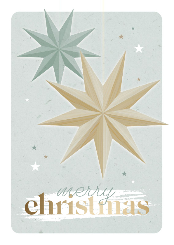 Kerstkaart zakelijk met vouwsterren - Zakelijke kerstkaarten Zakelijke kerstkaarten - Kerstkaart zakelijk met vouwsterren