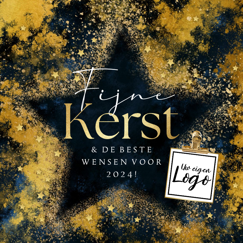 Kerstkaart zakelijk silhouet kerstster stijlvol goud logo - Zakelijke kerstkaarten Zakelijke kerstkaarten - Kerstkaart zakelijk silhouet kerstster stijlvol goud logo