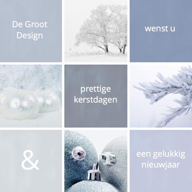 Kerstkaart Zakelijk Vakjes Grijs - Zakelijke kerstkaarten Zakelijke kerstkaarten - Kerstkaart Zakelijk Vakjes Grijs