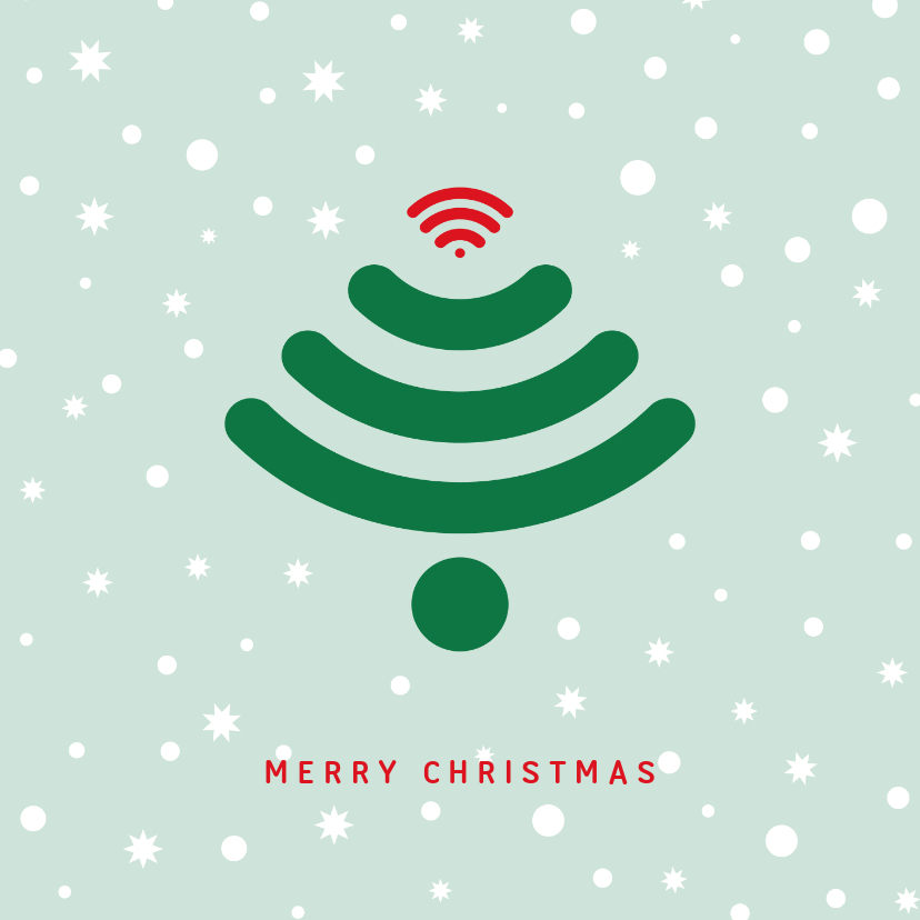 Kerstkaart zakelijk Wifi kerstboom - Zakelijke kerstkaarten Zakelijke kerstkaarten - Kerstkaart zakelijk Wifi kerstboom