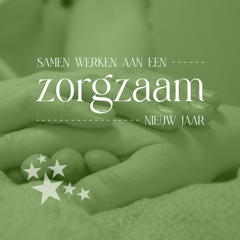 Zakelijke kerstkaarten - kerstkaart zakelijk zorg handen