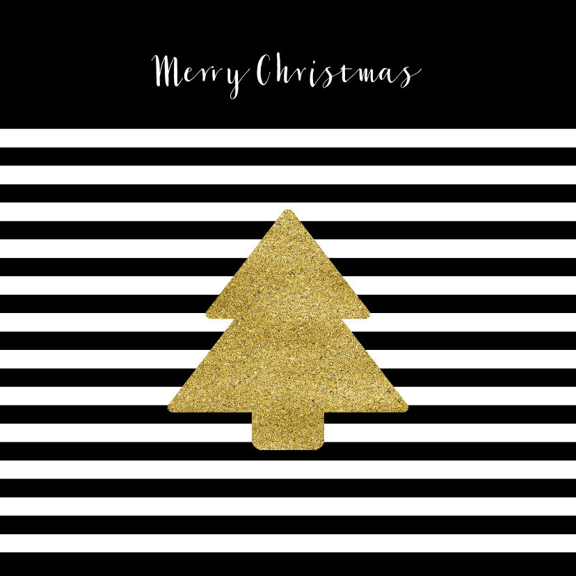 Kerstkaart zwart wit goud kerst ster goud - Zakelijke kerstkaarten Zakelijke kerstkaarten - Kerstkaart zwart wit goud kerst ster goud