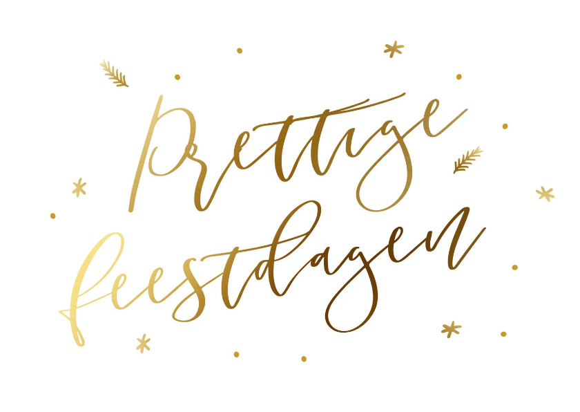 Klassieke witte kerstkaart met goudlook kerstwens - Zakelijke kerstkaarten Zakelijke kerstkaarten - Klassieke witte kerstkaart met goudlook kerstwens