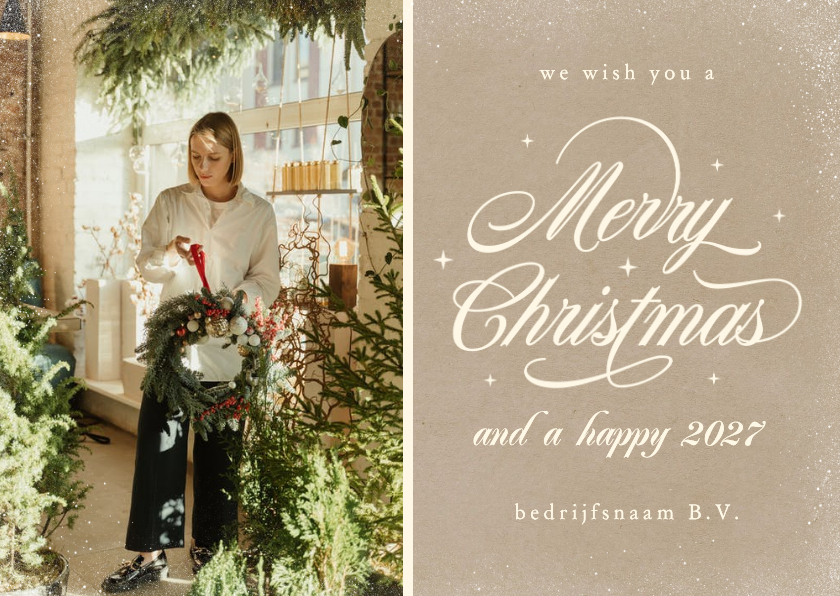 Zakelijke kerstkaarten - Klassieke zakelijke kerstkaart Merry Christmas foto