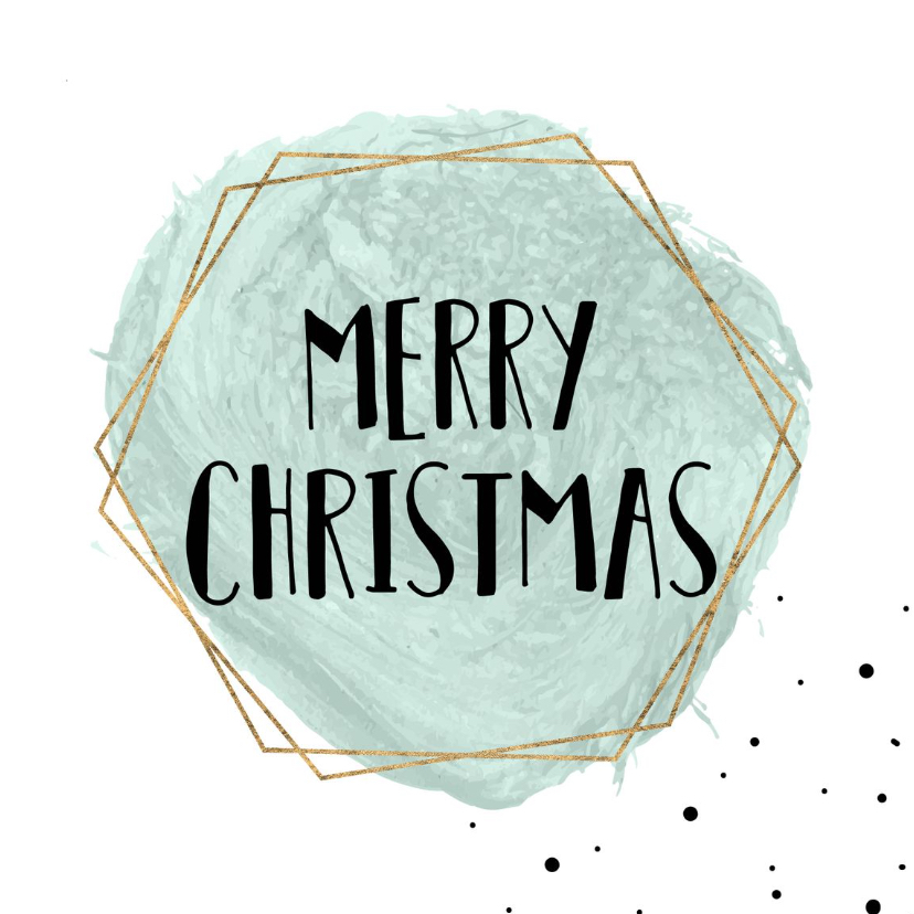 Merry Christmas Waterverf goud kader - Zakelijke kerstkaarten Zakelijke kerstkaarten - Merry Christmas Waterverf goud kader
