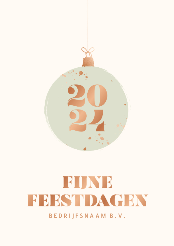 Minimalistische zakelijke kerstkaart met kerstbal en jaartal - Zakelijke kerstkaarten Zakelijke kerstkaarten - Minimalistische zakelijke kerstkaart met kerstbal en jaartal