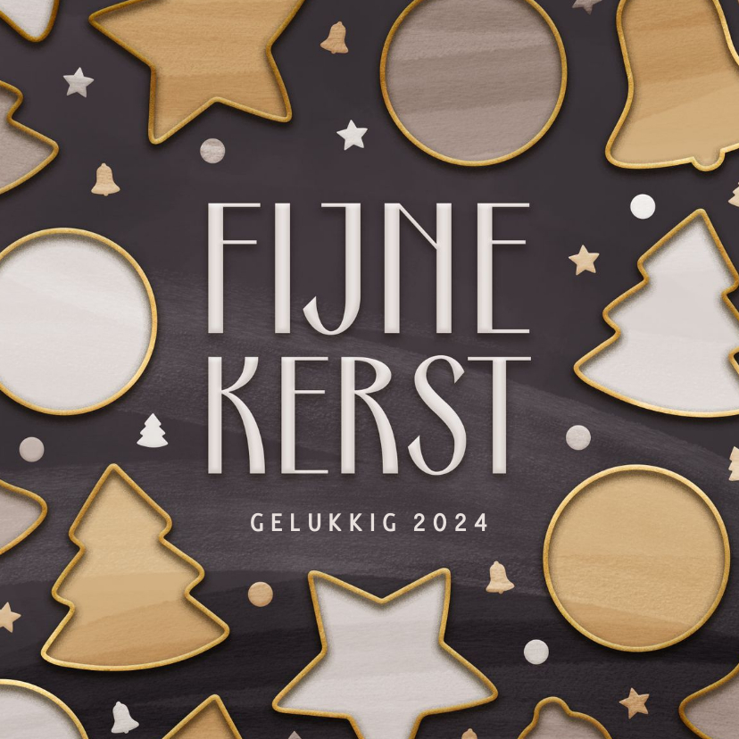 Moderne kerstkaart met kerstvormen Kaartje2go
