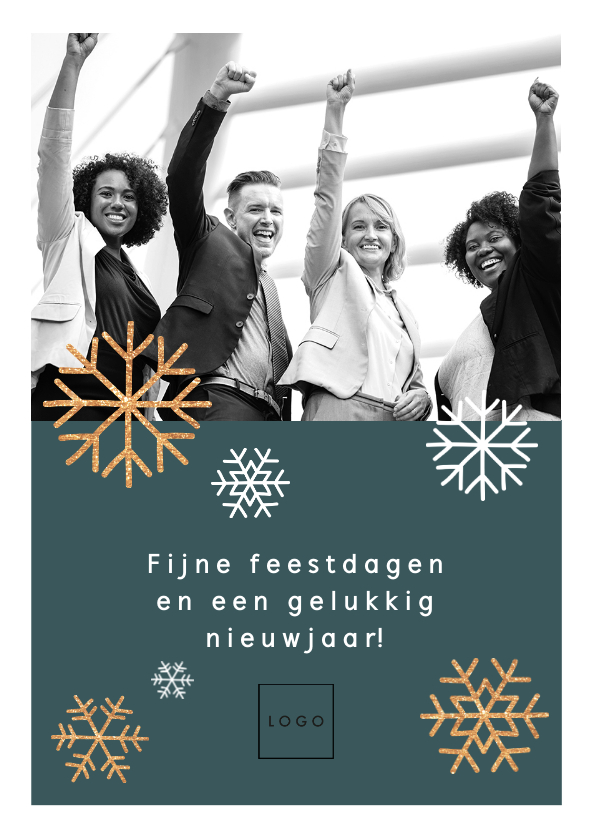 Zakelijke kerstkaarten - Moderne, stijlvolle zakelijke kerstkaart met eigen foto