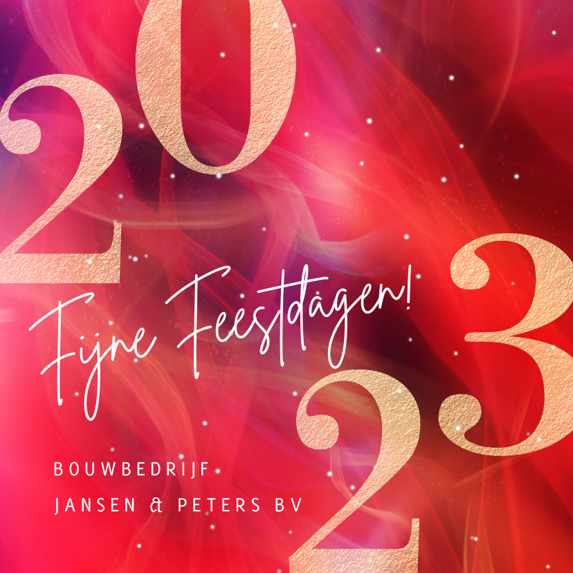 Moderne zakelijke kerstkaart 2023 in rood met goud - Zakelijke kerstkaarten Zakelijke kerstkaarten - Moderne zakelijke kerstkaart 2023 in rood met goud