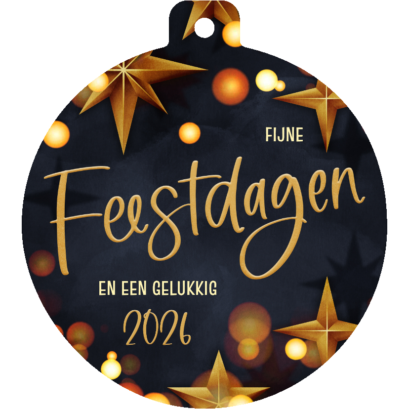 Moderne zakelijke kerstkaart in kerstbalvorm met sterren - Zakelijke kerstkaarten Zakelijke kerstkaarten - Moderne zakelijke kerstkaart in kerstbalvorm met sterren