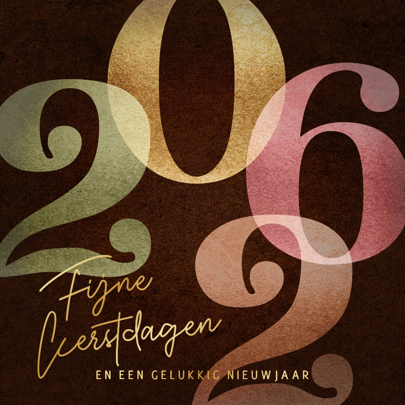 Zakelijke kerstkaarten - Retro zakelijke kerstkaart 2026 met goud
