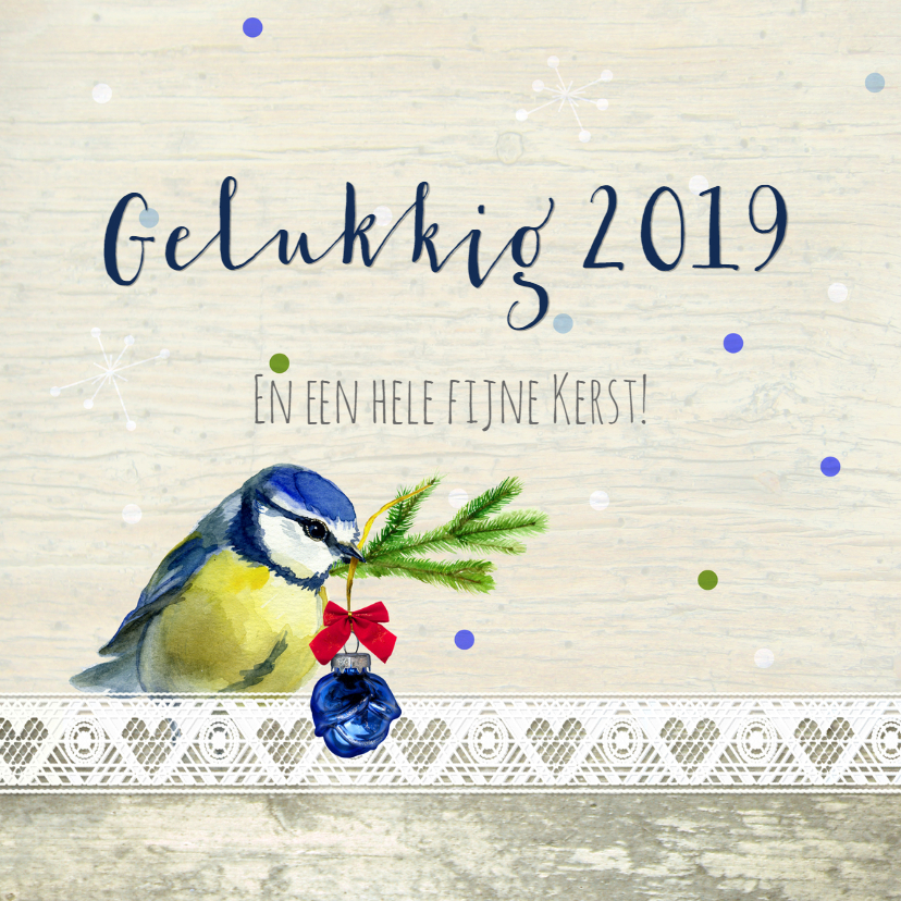 Stijlvol kerstkaart met vogel - Zakelijke kerstkaarten Zakelijke kerstkaarten - Stijlvol kerstkaart met vogel