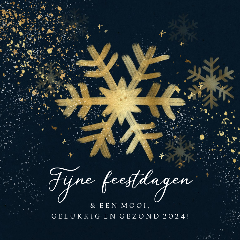 Zakelijke kerstkaarten - Stijlvolle kerstkaart geschilderde kerstster goudlook