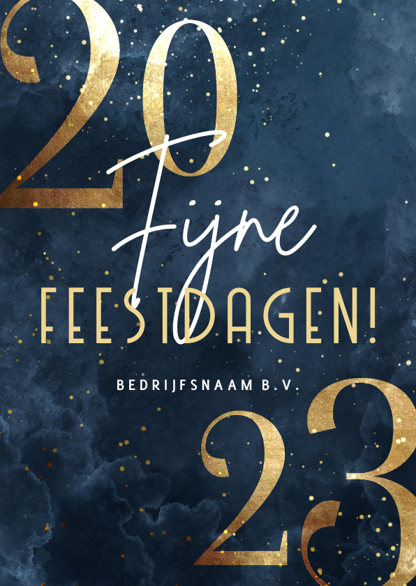 Stijlvolle zakelijke kerstkaart 2023 goudlook met sparkles - Zakelijke kerstkaarten Zakelijke kerstkaarten - Stijlvolle zakelijke kerstkaart 2023 goudlook met sparkles