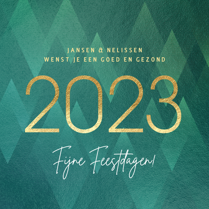 Zakelijke kerstkaarten - Stijlvolle zakelijke kerstkaart 2023 groen