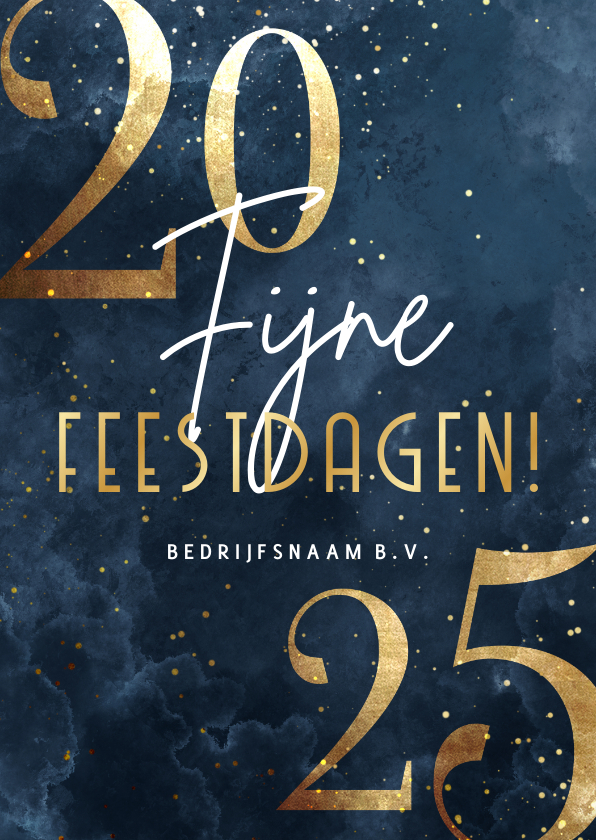 Stijlvolle zakelijke kerstkaart 2025 goudlook Kaartje2go