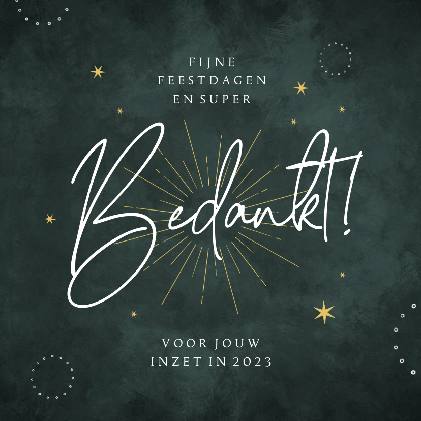 Stijlvolle zakelijke kerstkaart bedankt groen sterretjes - Zakelijke kerstkaarten Zakelijke kerstkaarten - Stijlvolle zakelijke kerstkaart bedankt groen sterretjes