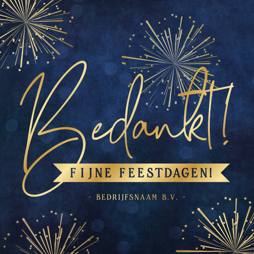 Stijlvolle zakelijke kerstkaart bedankt vuurwerk - Zakelijke kerstkaarten Zakelijke kerstkaarten - Stijlvolle zakelijke kerstkaart bedankt vuurwerk