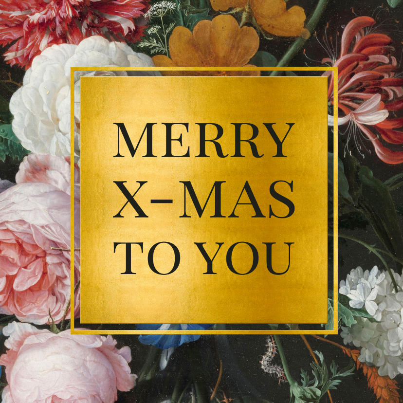 Stijlvolle zakelijke kerstkaart Davidsz bloemen schilderij - Zakelijke kerstkaarten Zakelijke kerstkaarten - Stijlvolle zakelijke kerstkaart Davidsz bloemen schilderij