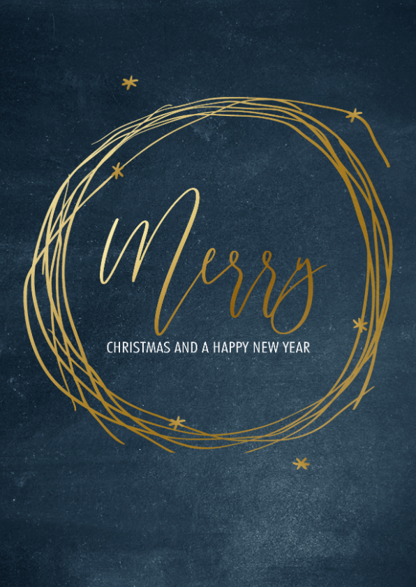 Stijlvolle zakelijke kerstkaart goud Merry Christmas - Zakelijke kerstkaarten Zakelijke kerstkaarten - Stijlvolle zakelijke kerstkaart goud Merry Christmas