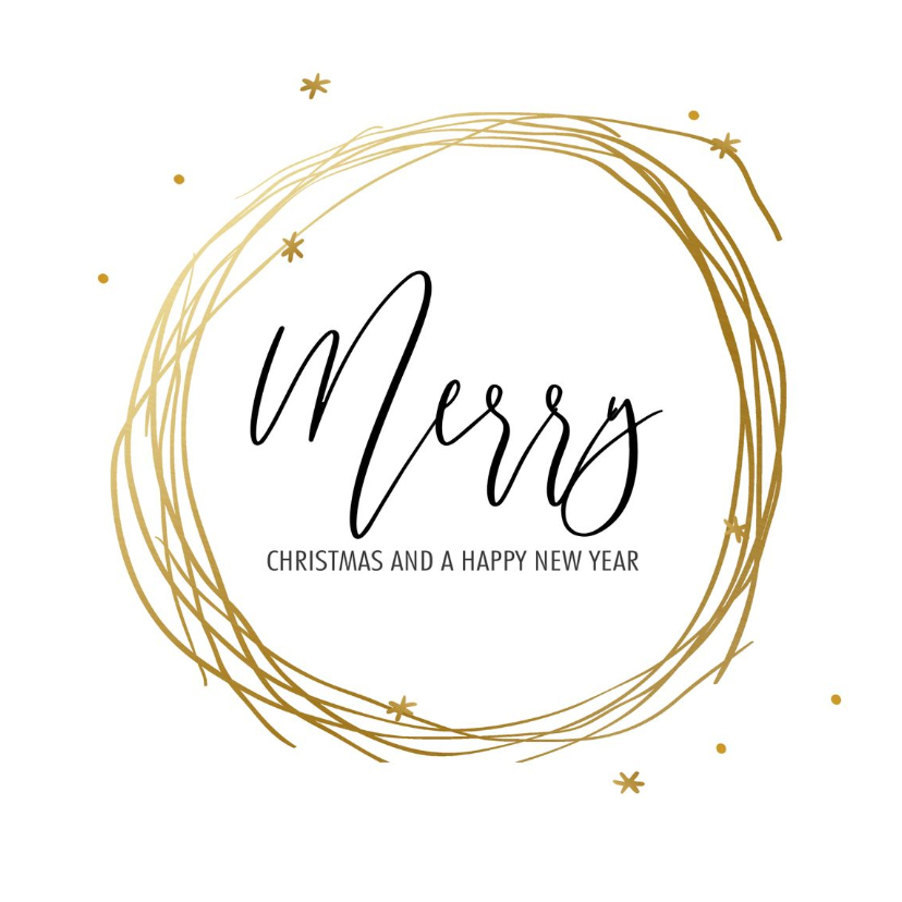 Stijlvolle zakelijke kerstkaart goud met sterretjes - Zakelijke kerstkaarten Zakelijke kerstkaarten - Stijlvolle zakelijke kerstkaart goud met sterretjes