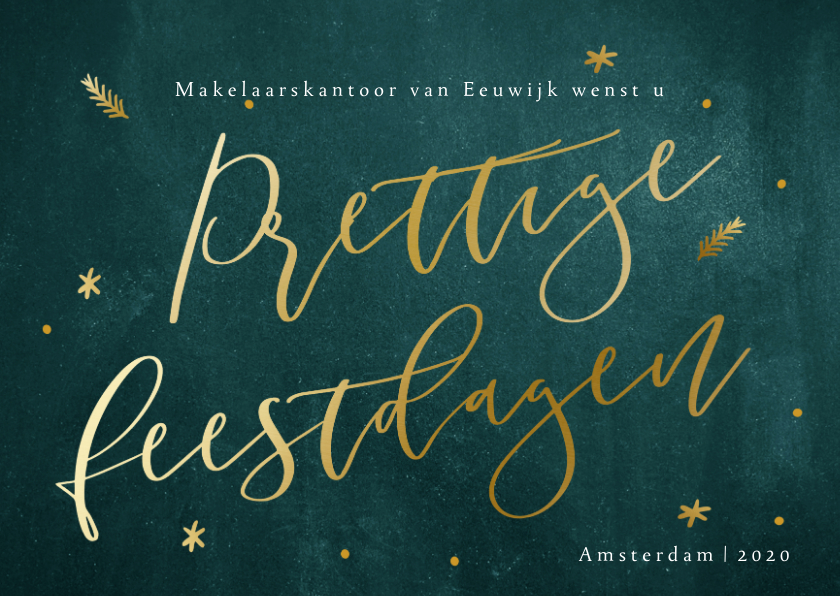 Stijlvolle zakelijke kerstkaart groen met goud - Zakelijke kerstkaarten Zakelijke kerstkaarten - Stijlvolle zakelijke kerstkaart groen met goud