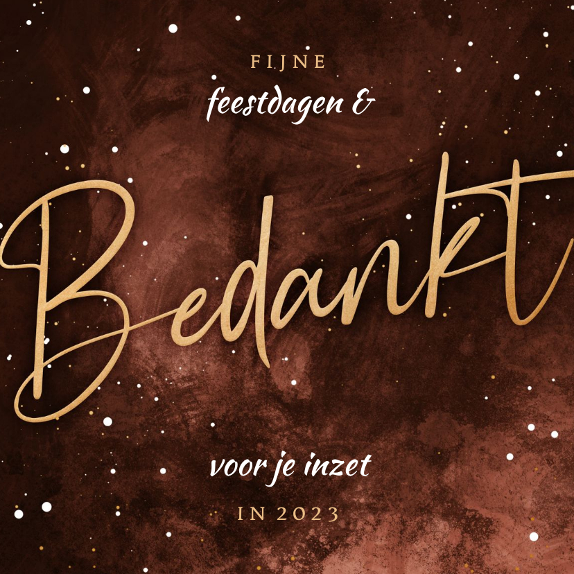 Stijlvolle zakelijke kerstkaart roestkleur bedankt - Zakelijke kerstkaarten Zakelijke kerstkaarten - Stijlvolle zakelijke kerstkaart roestkleur bedankt