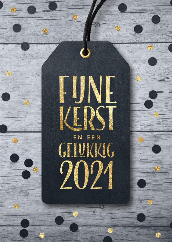 Trendy kerstkaart zakelijk label confetti - Zakelijke kerstkaarten Zakelijke kerstkaarten - Trendy kerstkaart zakelijk label confetti