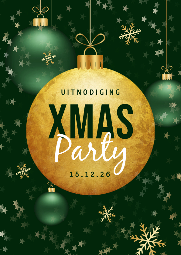 Uitnodiging kerst party zakelijk kerstballen borrel - Zakelijke kerstkaarten Zakelijke kerstkaarten - Uitnodiging kerst party zakelijk kerstballen borrel