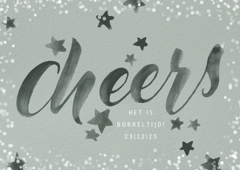 Uitnodiging kerstborrel medewerkers 'Cheers! - Zakelijke kerstkaarten Zakelijke kerstkaarten - Uitnodiging kerstborrel medewerkers 'Cheers!