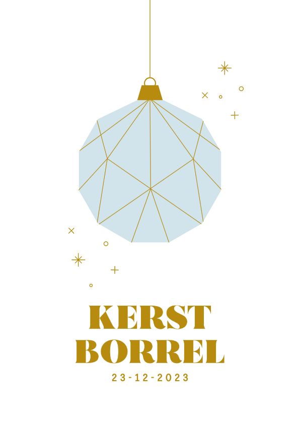 Uitnodiging kerstborrel zakelijk met blauwe kerstbal - Zakelijke kerstkaarten Zakelijke kerstkaarten - Uitnodiging kerstborrel zakelijk met blauwe kerstbal