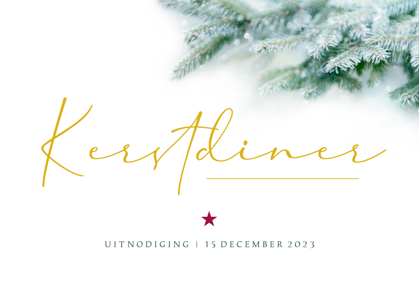 Uitnodiging kerstdiner of kerstborrel stijlvol dennentakjes - Zakelijke kerstkaarten Zakelijke kerstkaarten - Uitnodiging kerstdiner of kerstborrel stijlvol dennentakjes