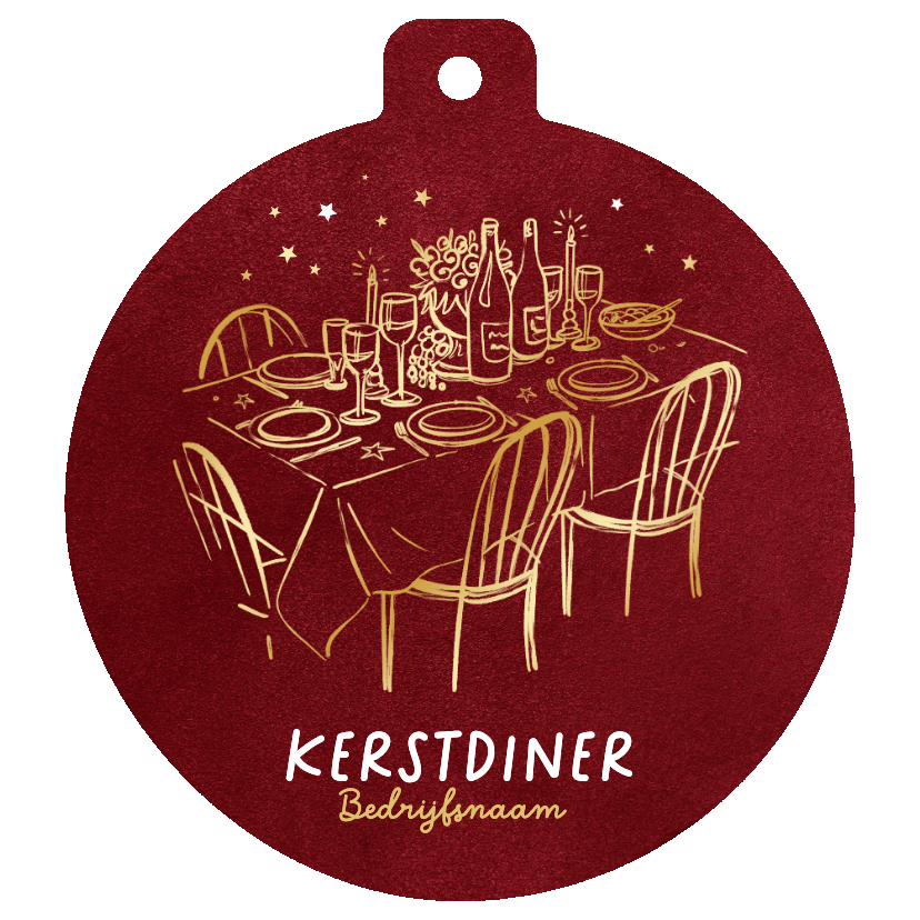 Zakelijke kerstkaarten - Uitnodiging kerstdiner zakelijk doodle goud stijlvol