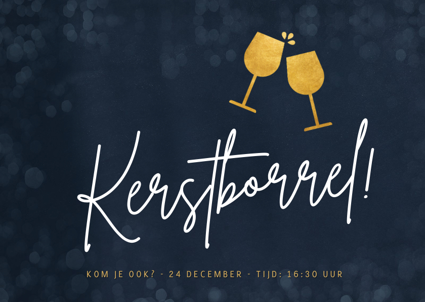 Uitnodiging online kerstborrel met proostende wijnglazen - Zakelijke kerstkaarten Zakelijke kerstkaarten - Uitnodiging online kerstborrel met proostende wijnglazen