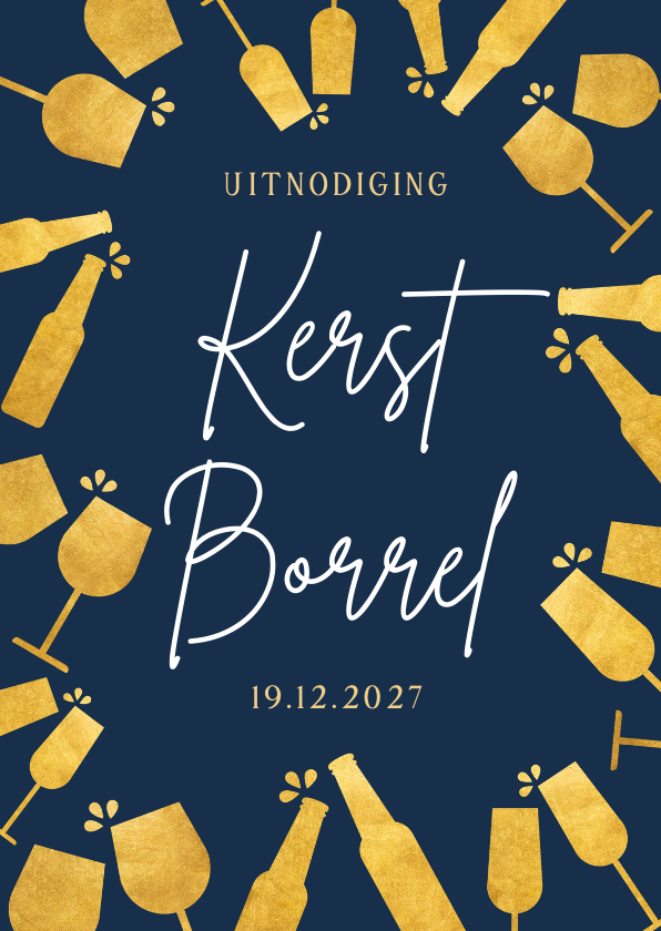 Uitnodiging zakelijke kerstborrel met bier en wijn - Zakelijke kerstkaarten Zakelijke kerstkaarten - Uitnodiging zakelijke kerstborrel met bier en wijn