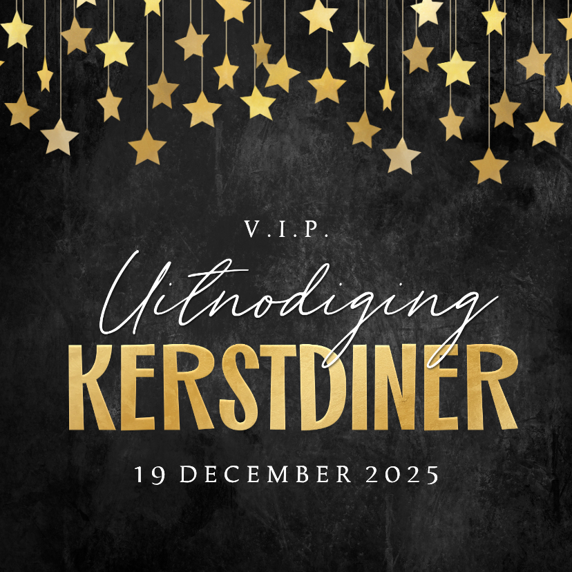 VIP uitnodigingskaart kerstdiner zakelijk sterren krijtbord - Zakelijke kerstkaarten Zakelijke kerstkaarten - VIP uitnodigingskaart kerstdiner zakelijk sterren krijtbord