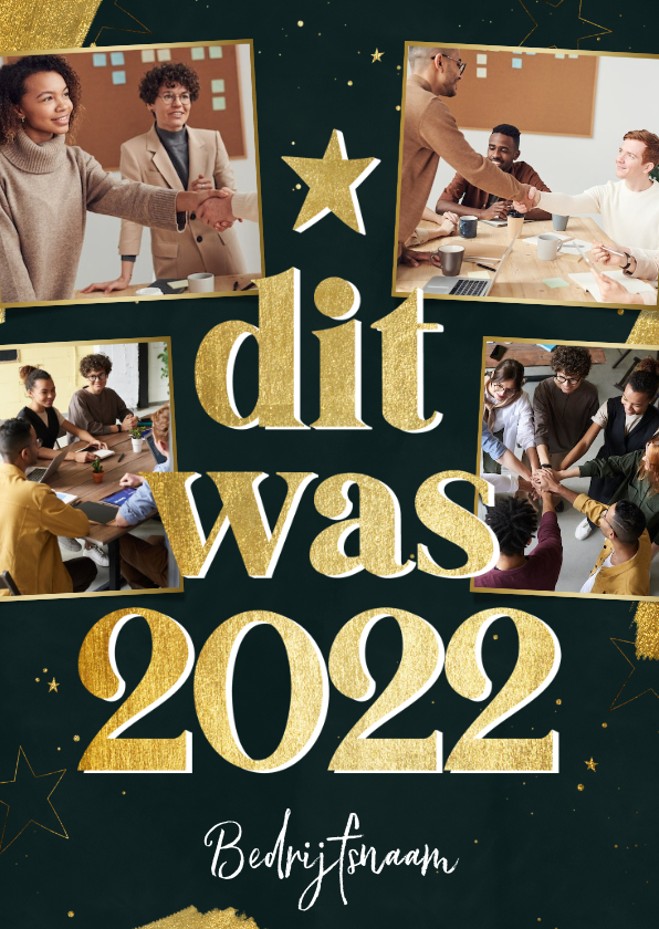 Zakelijk kerstkaartje fotocollage terugblik dit was 2022 - Zakelijke kerstkaarten Zakelijke kerstkaarten - Zakelijk kerstkaartje fotocollage terugblik dit was 2022