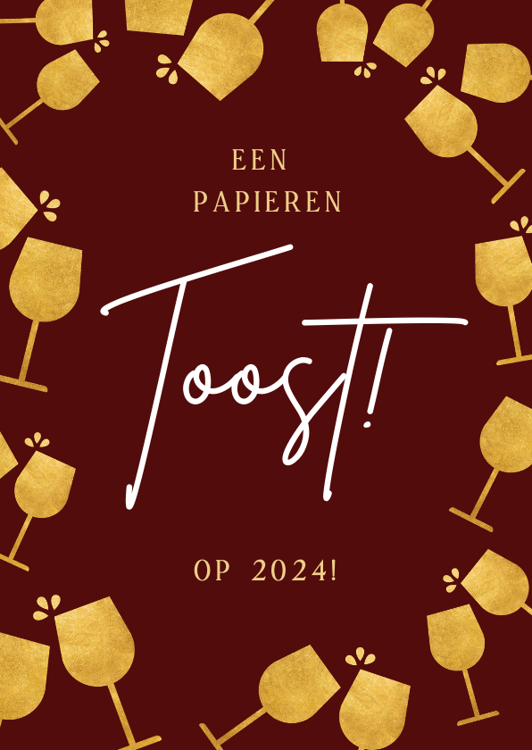 Zakelijke bedankkaart personeel met wijn kerst toost - Zakelijke kerstkaarten Zakelijke kerstkaarten - Zakelijke bedankkaart personeel met wijn kerst toost