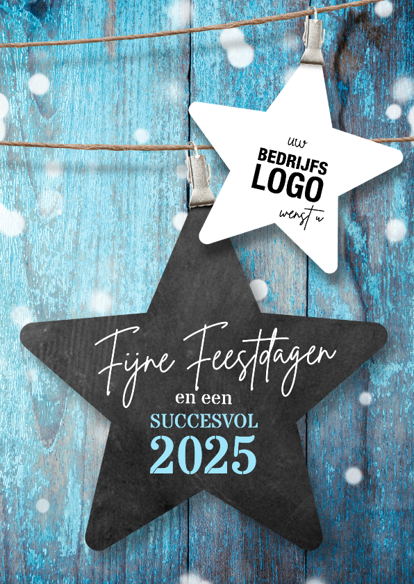 Zakelijke blauwe kerstkaarten 2025 Kaartje2go