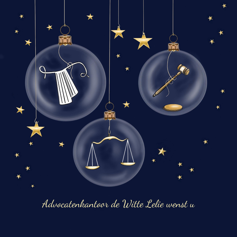 Zakelijke kerst -glazen kerstballen advocatuur - Zakelijke kerstkaarten Zakelijke kerstkaarten - Zakelijke kerst -glazen kerstballen advocatuur