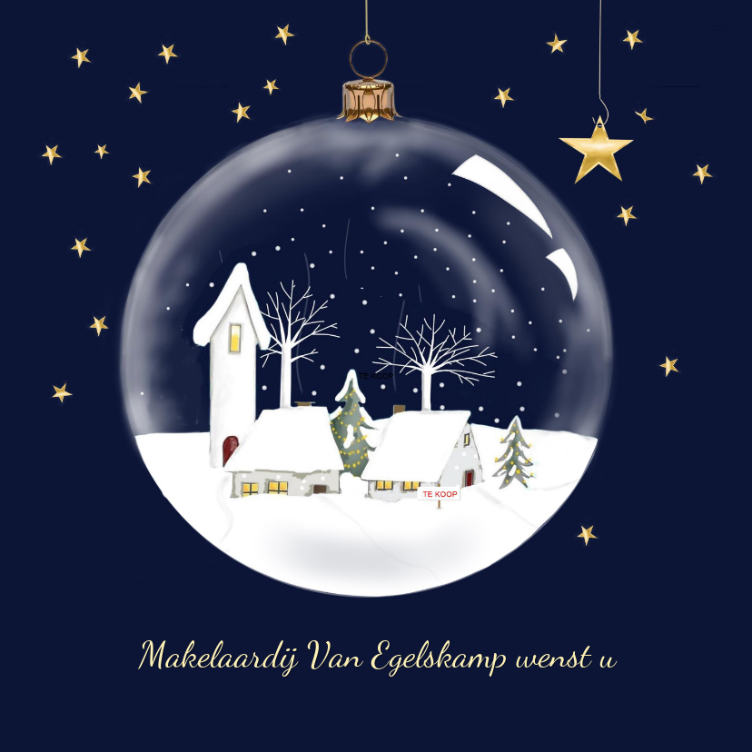 Zakelijke kerst kerstbal met kerstdorp - Zakelijke kerstkaarten Zakelijke kerstkaarten - Zakelijke kerst kerstbal met kerstdorp