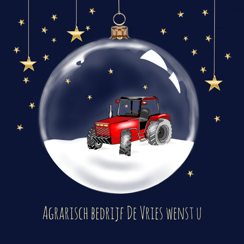 Zakelijke kerst - Kerstbal met tractor - Zakelijke kerstkaarten Zakelijke kerstkaarten - Zakelijke kerst - Kerstbal met tractor
