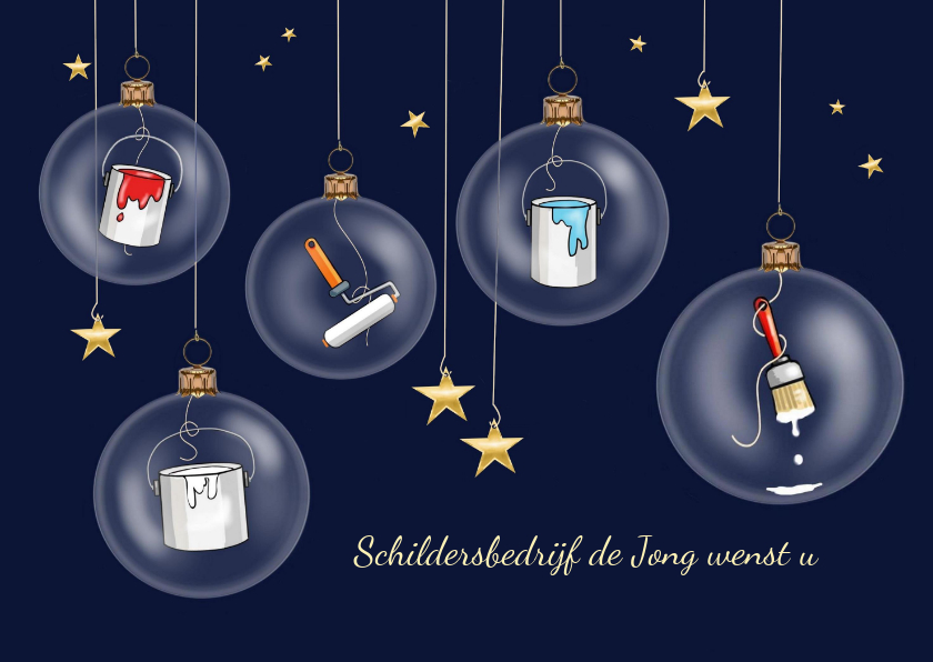 Zakelijke kerstkaarten - Zakelijke kerst - schilders kerstballen