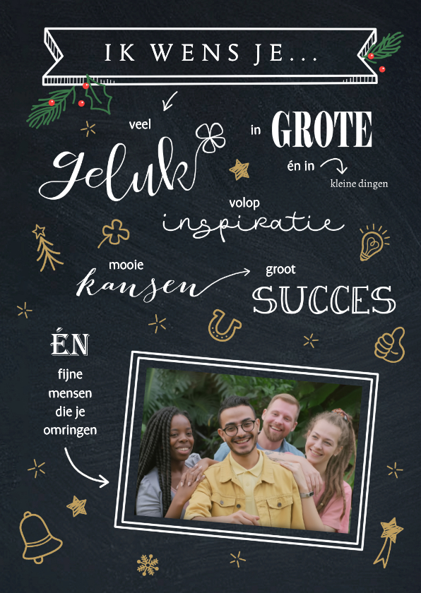 Zakelijke kerstkaarten - Zakelijke kerst schoolbord tekeningen