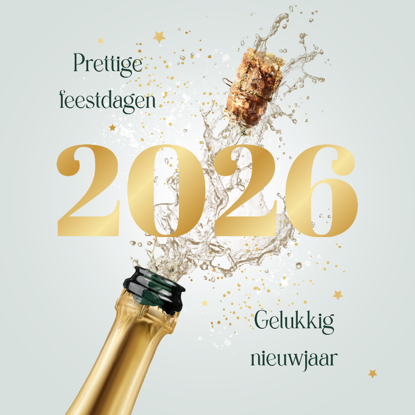 Zakelijke kerstgroet 2026 kerstkaart met champagne - Zakelijke kerstkaarten Zakelijke kerstkaarten - Zakelijke kerstgroet 2026 kerstkaart met champagne