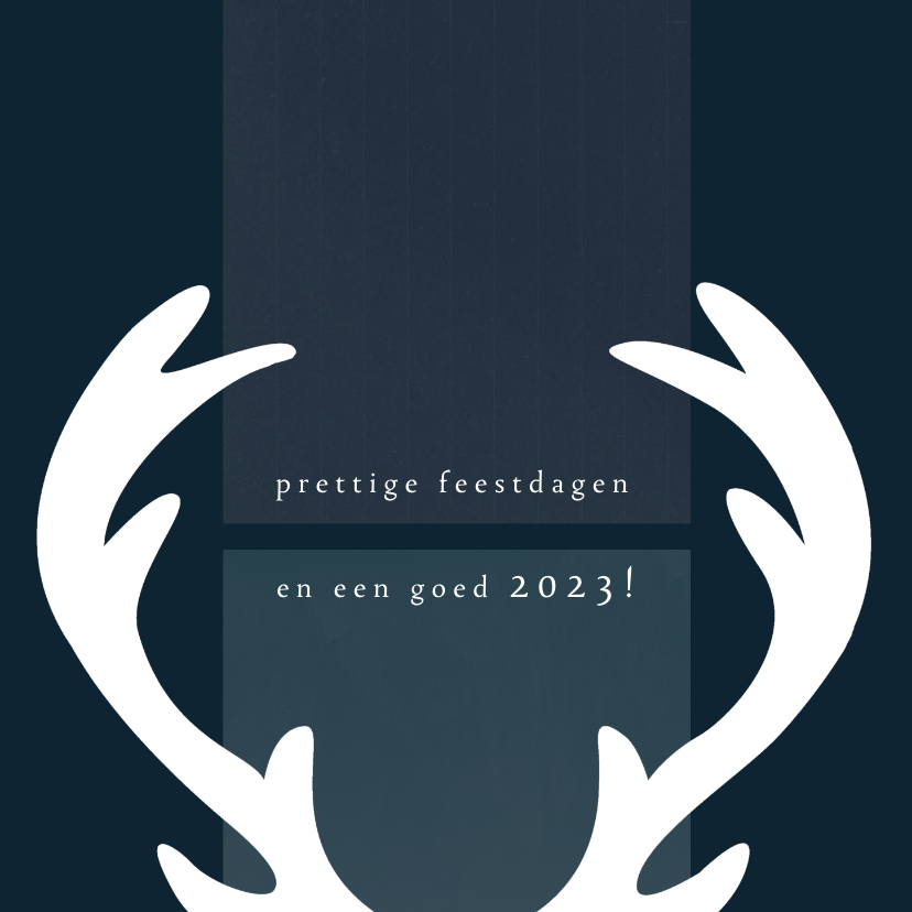 Zakelijke kerstkaart 2022-2023, eenvoudig met groot gewei - Zakelijke kerstkaarten Zakelijke kerstkaarten - Zakelijke kerstkaart 2022-2023, eenvoudig met groot gewei